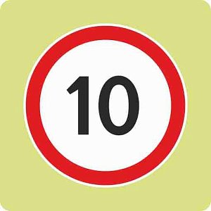 Дорожный знак с флуоресцентной окантовкой 3.24 Ограничение максимальной скорости 10